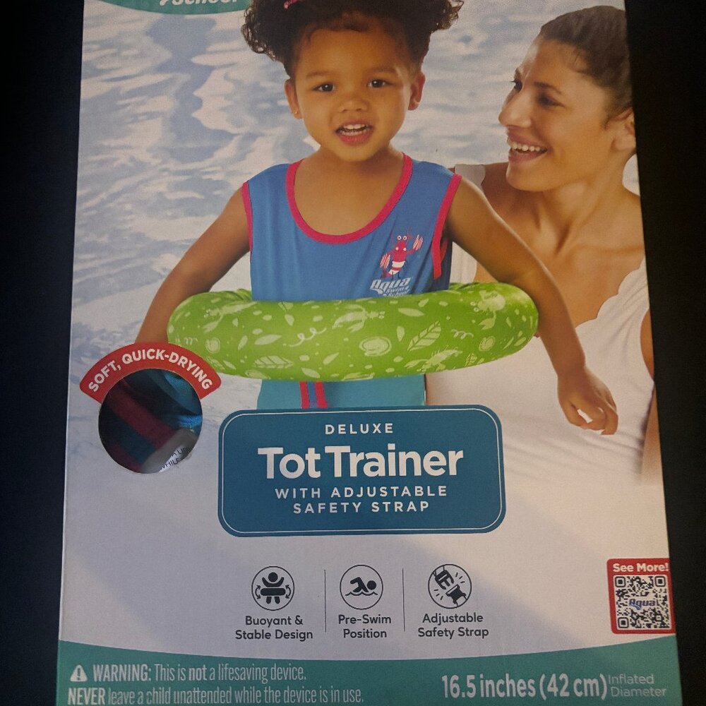 Aqua Swim School Deluxe Tot Trainer w/ Adjustable Safety Strap Level 2 Ages 2-4